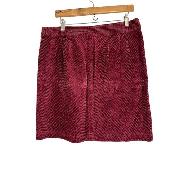 Talbots Corduroy Skirt 14P Mini Burgundy Academia Preppy Classic Chic Retro 80s - Picture 6 of 9